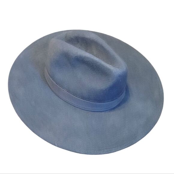 Free People Women's Dusty Blue Felt Brimmed Hat OS - Picture 1 of 5